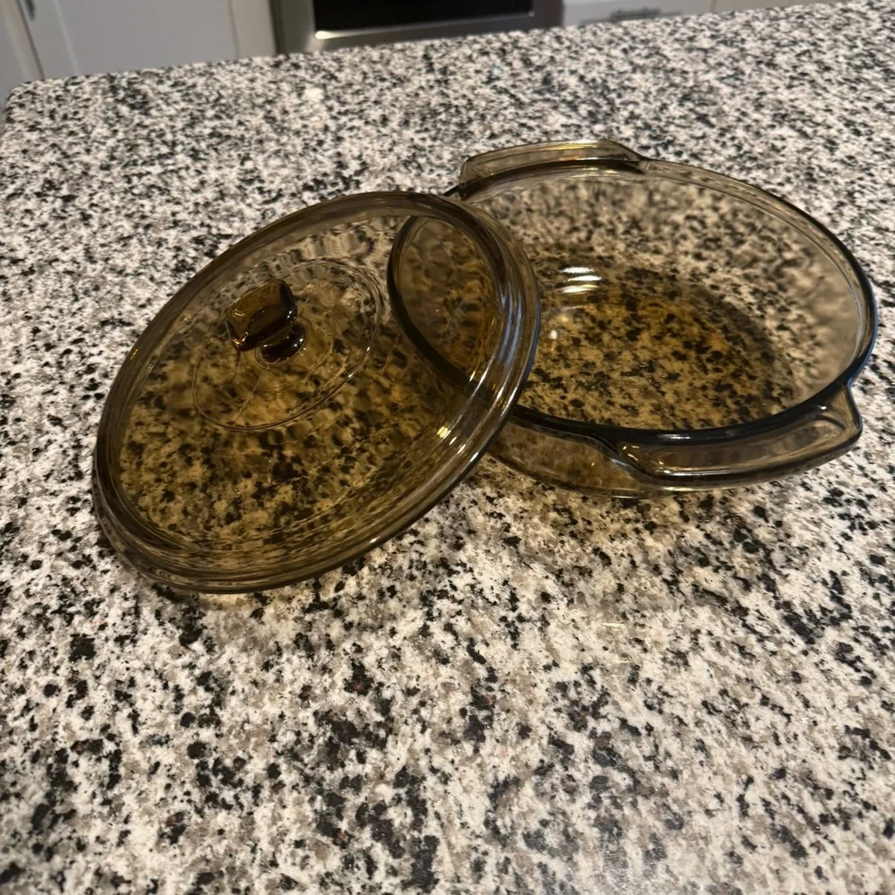 Anchor Hocking Amber Glass Casserole Dish with Lid